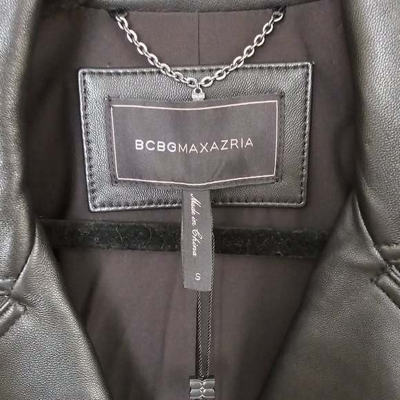 NWT BCBGMAXAZRIA NEW JASMINE LEATHER LONG JACKET/COAT in size S - Picture 8 of 12